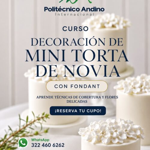 Mini torta novia con fondant